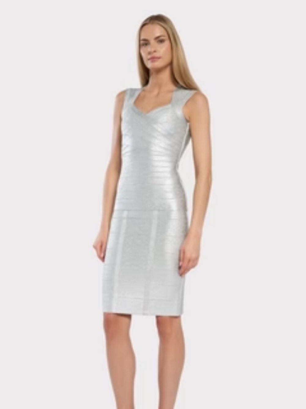 NWT - HERVE LERGER sweetheart Foil Skirt